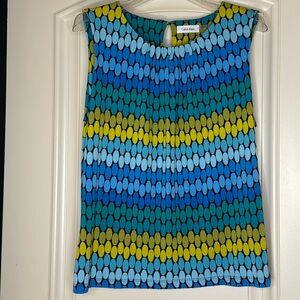 Calvin Klein Sleeveless Top XL Blue and Yellow